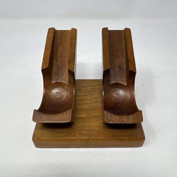 Decatur‎ Collection Genuine Walnut Double Pipe Smoking Pipe Stand - Picture 1 of 5